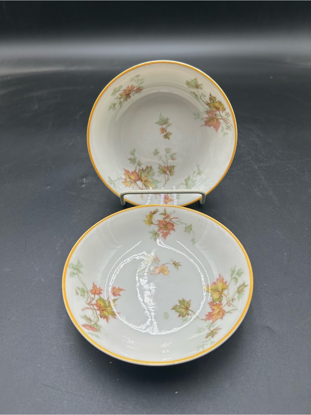 Haviland Limoges Autumn Leaf hand painted berry or sauce bowls